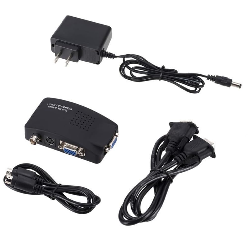 SAIZHUO BNC To VGA To VGA BNC Input To VGA Output for CCTV Camera PC To TV Laptop Monitor Converter for DVR DVD Player Support PAL VGA, S-Video