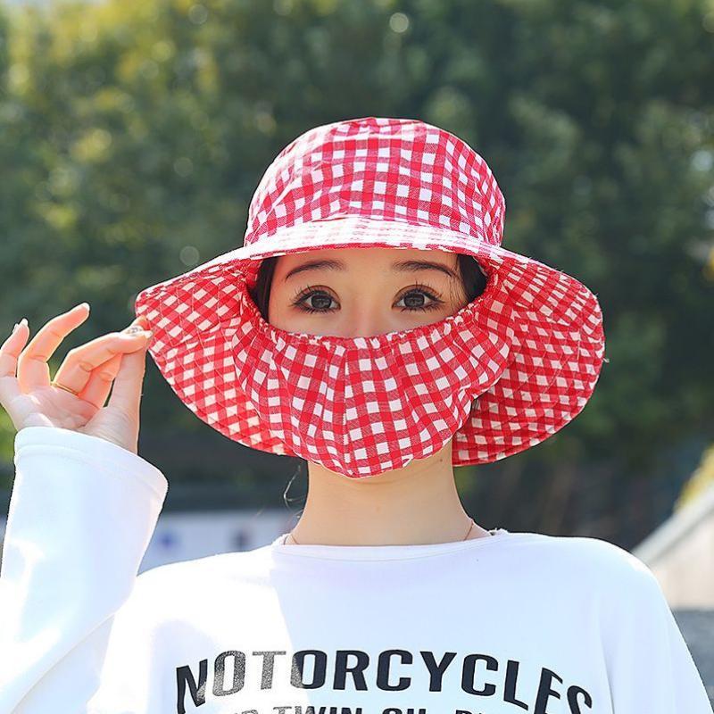 Women's Lightweight Floral Bucket Hat with Detachable Face Cover Breathable Anti-UV for Hiking Camping Vacation