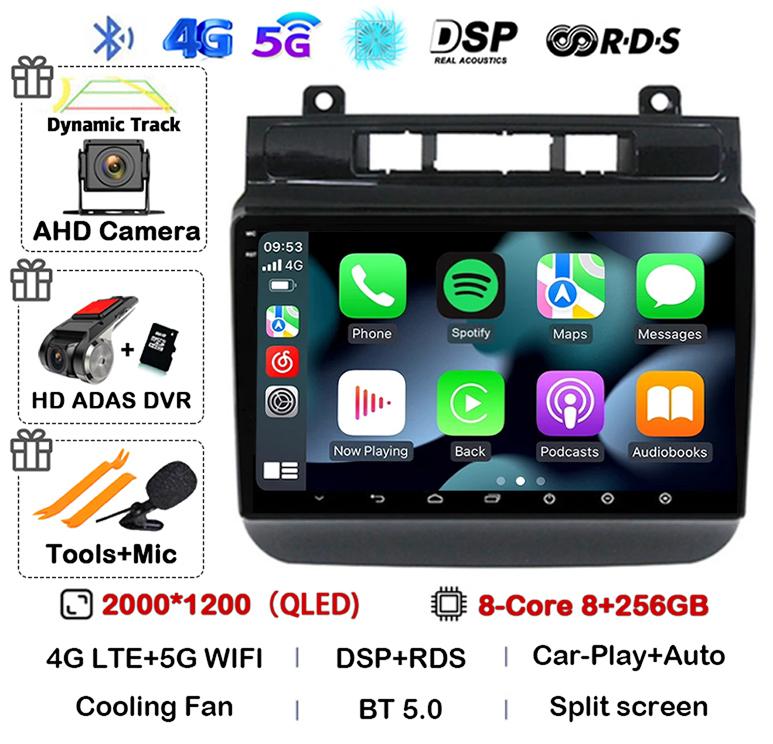 Android 14 Auto Carplay 4G WIFI Car Radio For Volkswagen Touareg FL NF 2010-2018 Multimedia Video Player Navigation Stereo GPS