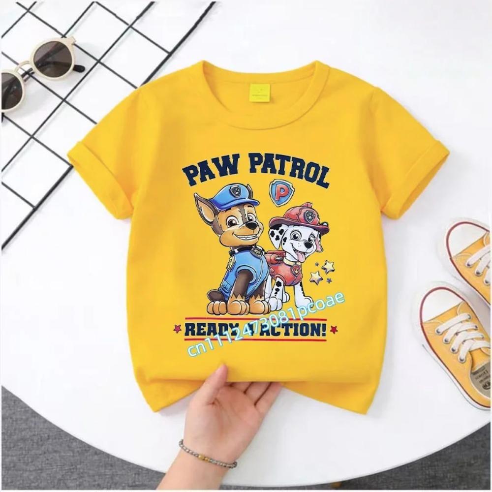 

PAW Patrol Summer Short-sleeved 1-12 Years Old Children s T-shirt Boys Sweatshirt Girls Casual Tops Cartoon Printing 110