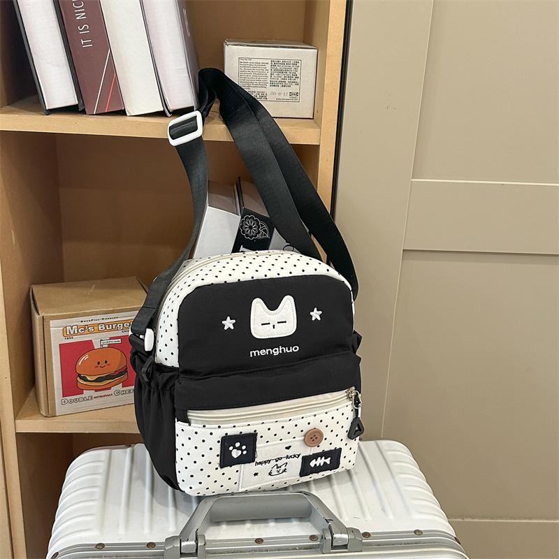 Taška přes rameno s potiskem kočky Studentská lehká crossbody taška