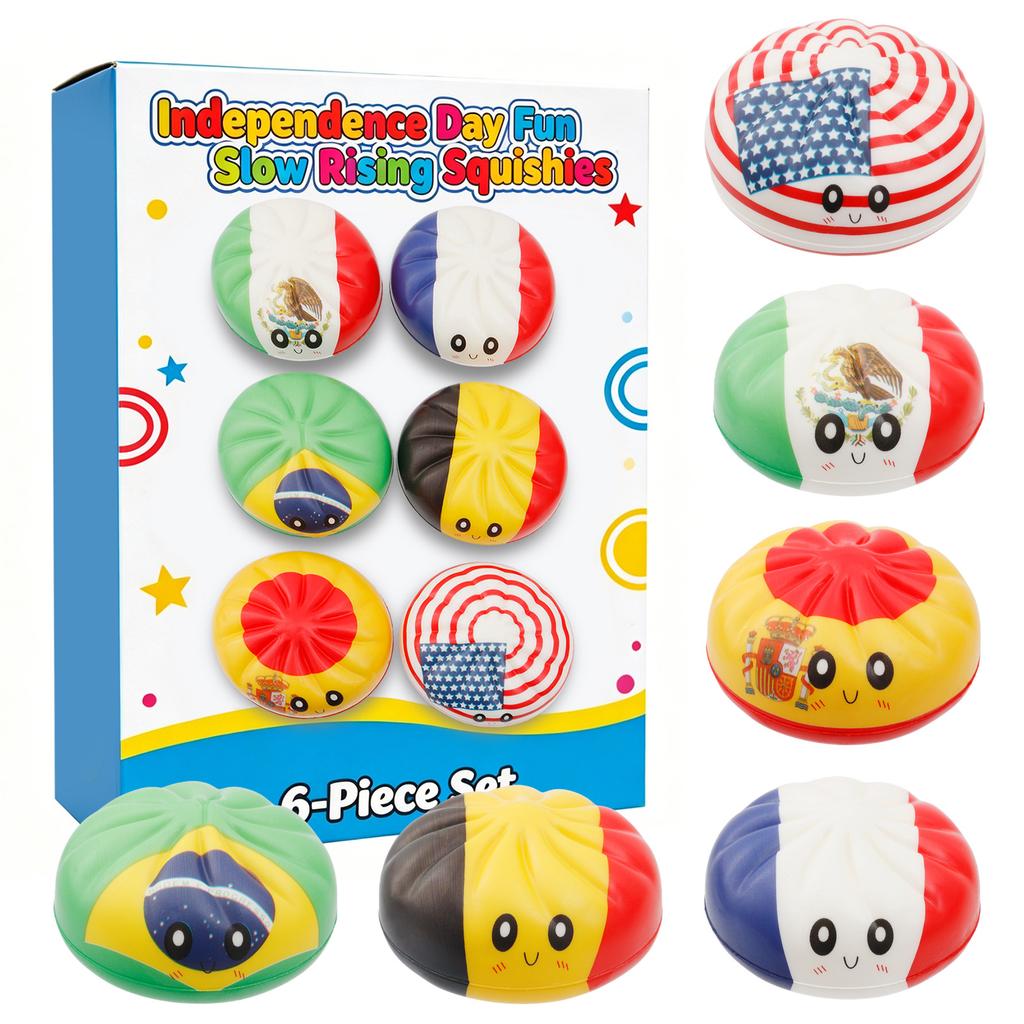 Soccer Cup Event Souvenir 12 Styles Country Flag Squishy Toy Soft Squeeze Stress Relief Fidget Toy Football Fans