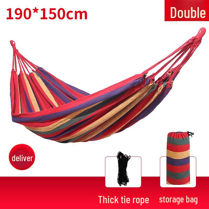Anti-Rollover Double Canvas Hammock: Versatile for Indoor & Outdoor Use
