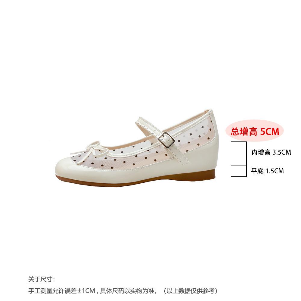 Small inner height increase French ballet Mary Jane shoes women s summer new sweet bow light mouth single shoes 34