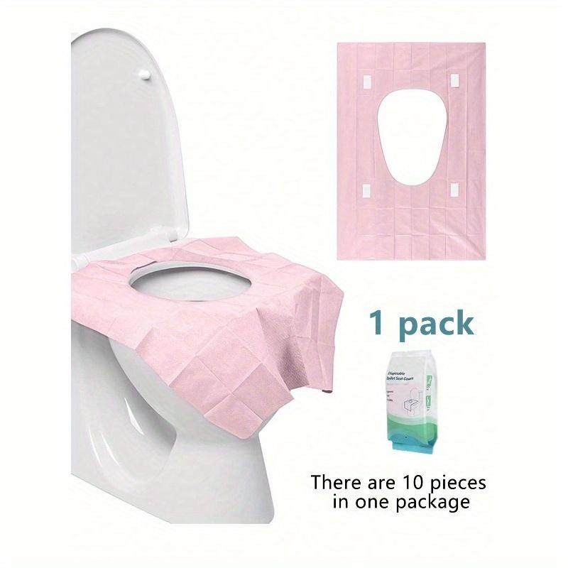 10 ks Jednorázové potahy na záchodové prkénko, Vodotěsné a přenosné, Extra dlouhá papírová podložka na záchodové prkénko pro hotel, veřejná místa, cestování, volnočasový klub