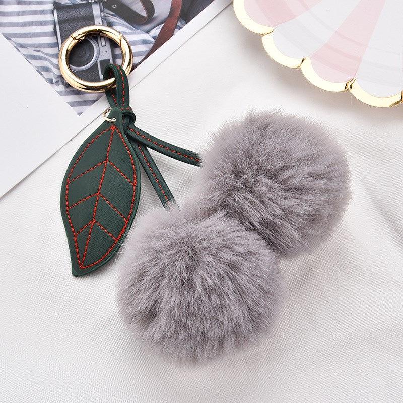 Plush Cherry Faux Mink Fur Keychain & Bag Charm