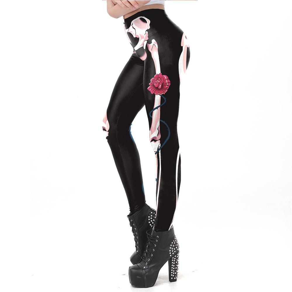 Halloween Costume Women's Skull Print Slim Leggings