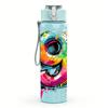 1PC Splash Color Large Number Nine Art 750ml Color Plastic Water Bottle Leakproof Flip Straw Lid For Sports Office Home Use