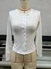 2025 European Autumn/Winter Slim Fit Long Sleeve Women’s Open Shirt