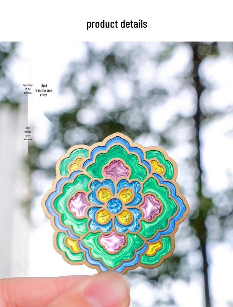 Retro Transparent Lacquer Flower Bookmark – Creative Gift for Students