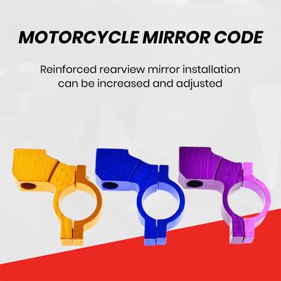 1 Pair Motorcycle Handlebar Mirror Mount M10 Thread Aluminum Rearview Mirror Holder Clamp Adapter Motorbike ATV Scooter Modification Accessories