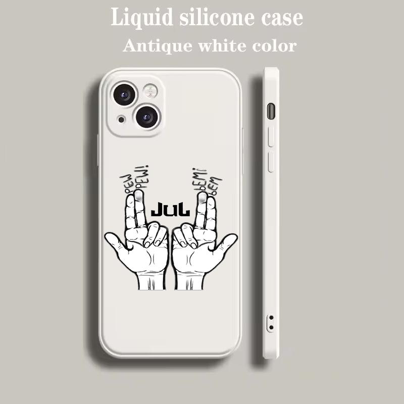 

Luxury Color Phone Case For iPhone 15 14 13 12 mini 11 Pro Max XS X XR SE 7 8 Plus soft Silicone Beige Cover JuL Rapper iPhone 12 Pro