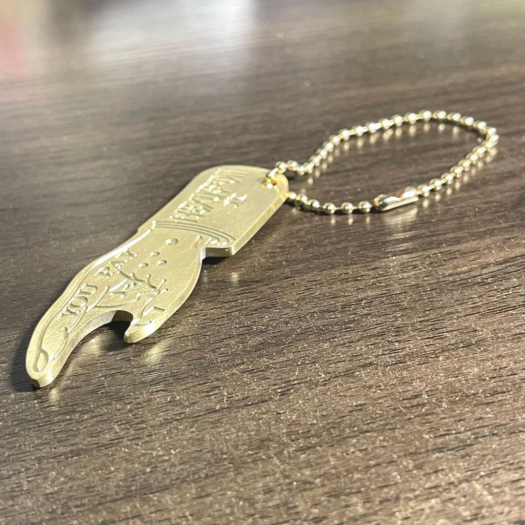 Dea Bona Brass YOU PAY Keychain Keyring Bottle American Casual YOU PAY Opener, Style, Opener, Spinner, Roulette,