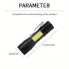 Powerful Mini LED Flashlight COB XPE Zoom Torch Built-in Battery USB Rechargeable with Pen Clip for Outdoor Camping Hiking Emergency Daily Use Light