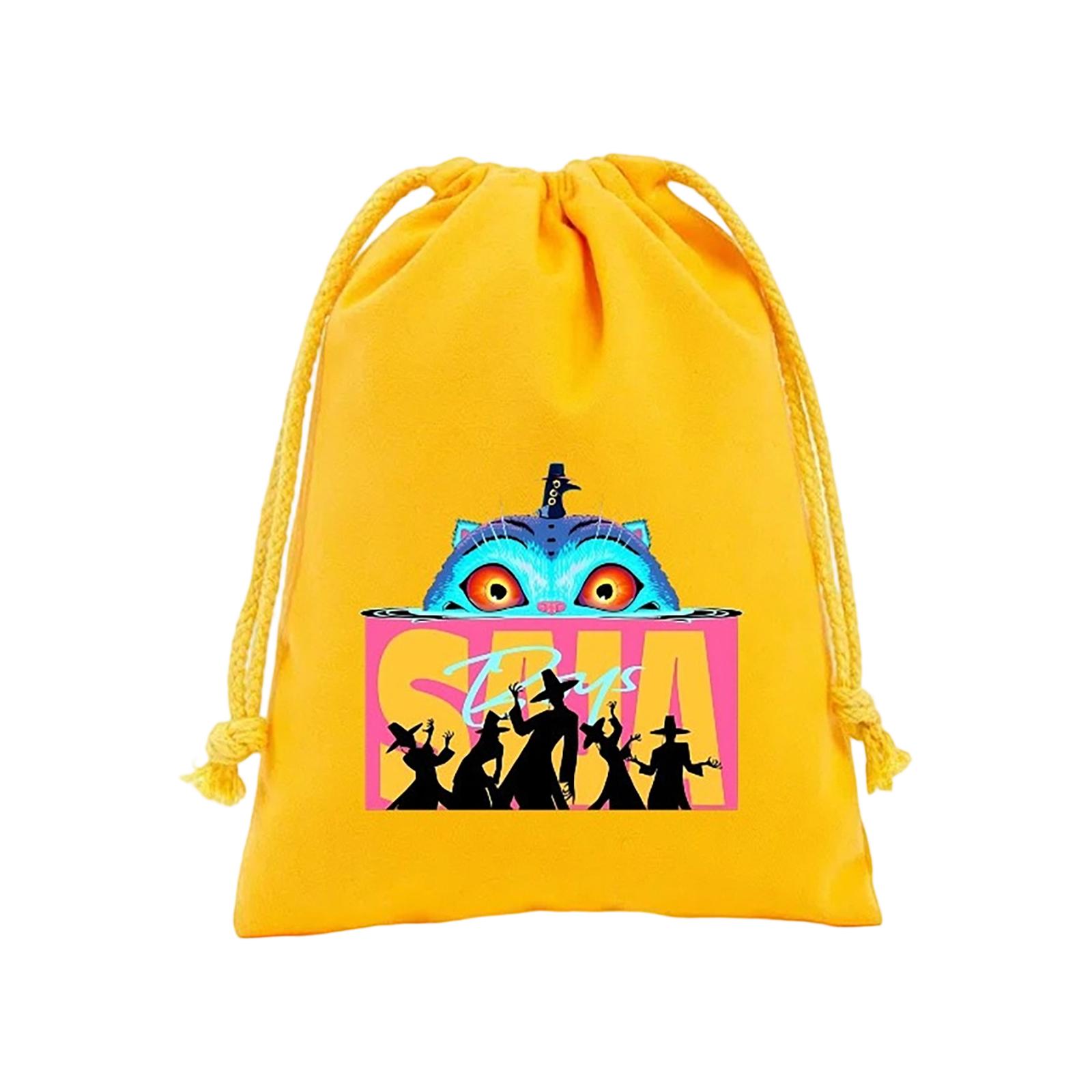 

Мультяшный холщовый мешочек на шнурке, дорожная сумка для хранения для девочек, детский мешочек для хранения One Size жёлтый