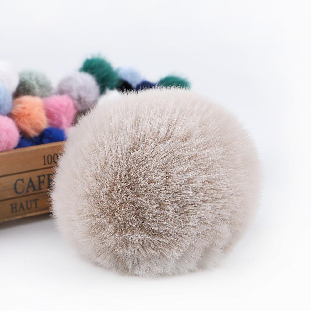 1 Pieces Faux Fox Fur Pom Pom Balls DIY Hat Beanie Accessories with Elastic Loop for Hats Keychains Scarves Gloves Bags Shoes