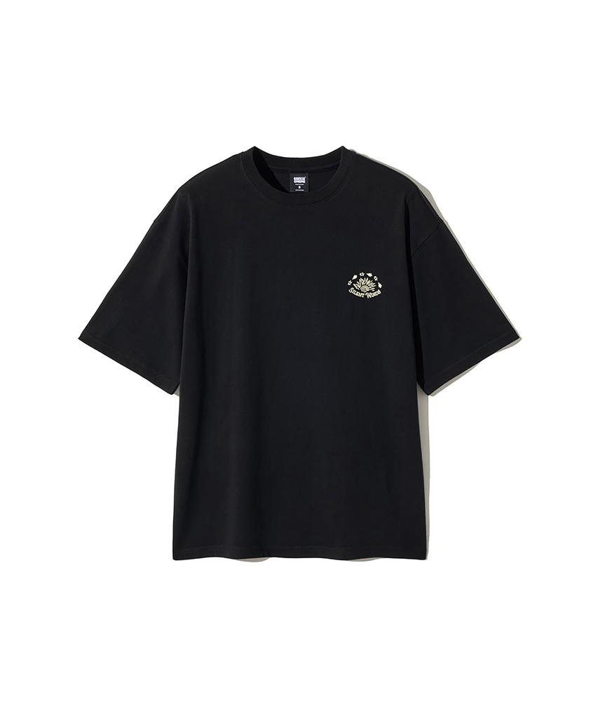 GAKKAI UNIONS Sunset Western Button Short Sleeve T-Shirt Black