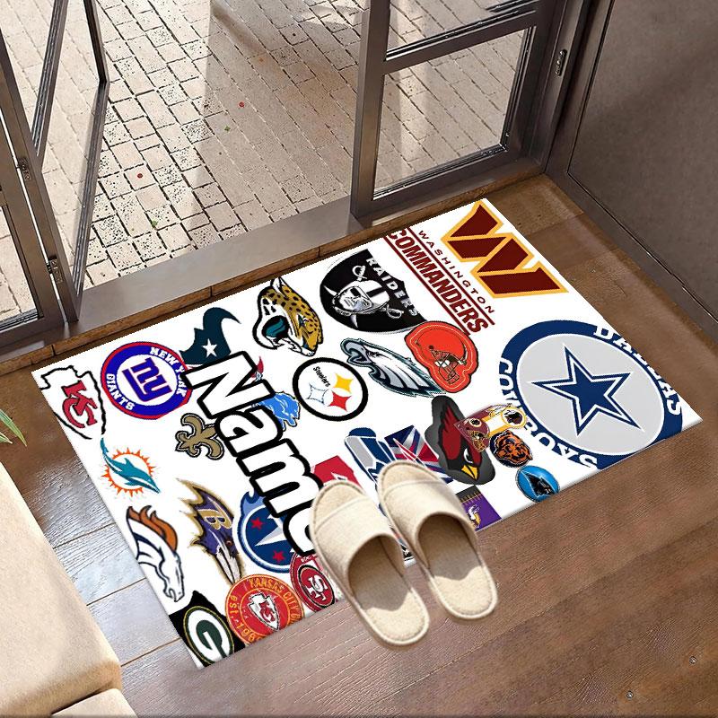 Custom Name Personalized NFL Print Carpet, Versatile Home Decor Rug, for Playroom, Apartment, Balcony, Entryway, Hallway Gift