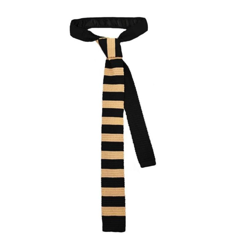 Teens Knit Necktie Women British Style Striped Necktie Uniform Self Tie Necktie