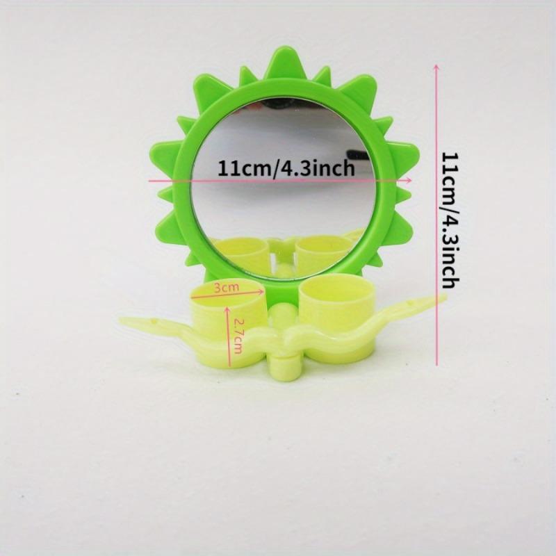 1PC Parrot Mirror Food Cup Standing Stand 3-in-1 Bird with Standing Stand Combination Interactive Feeding and Drinking Swing Toy