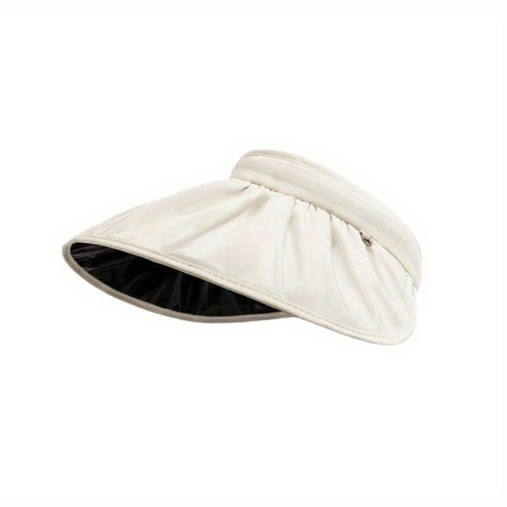 1 piece headband shell hat, UV protection, empty top sunscreen hat, summer, sunshade face big brim shell hat vinyl foldable,