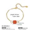 Factory Ins Style New Single Square Cube Natural Stone 18K PVD Gold Plated Paperclip Chain Fine Women Jewelry Bracelet  ODM