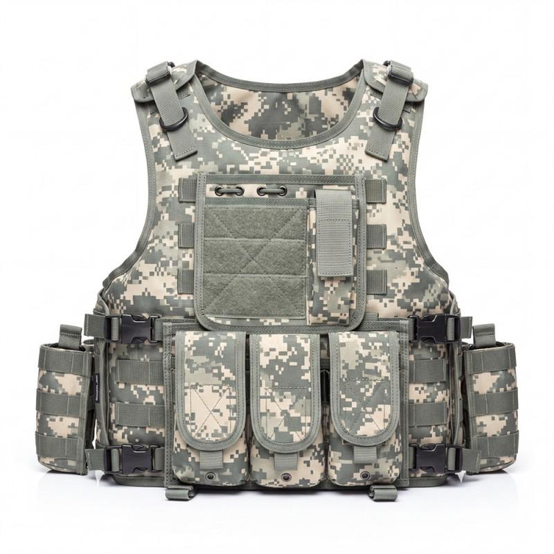 Tactical Vest Multicam Camo Quick Release Amphibious Body Armor Hiking Camping Outdoor Sports