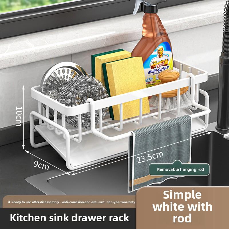 Kitchen Rack, Rag Rack, Household Sink, Drain Basket, Countertop, Multifunctional Sponge Detergent Storage Rack