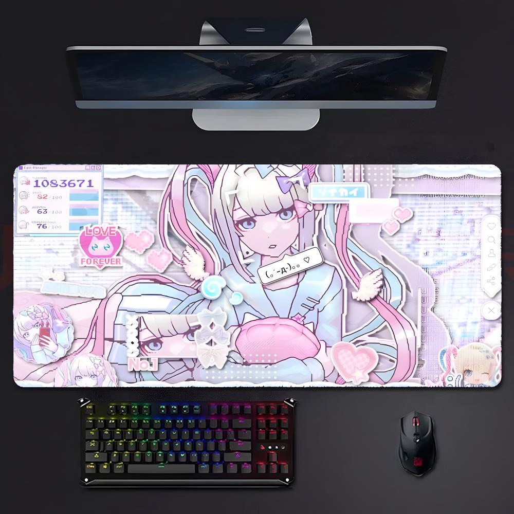 Cute Dark Game Nneedy Girl Overload Mouse Pad Large Gaming Mousepad With Stitched Edges Thickened Desk Mat Pc
