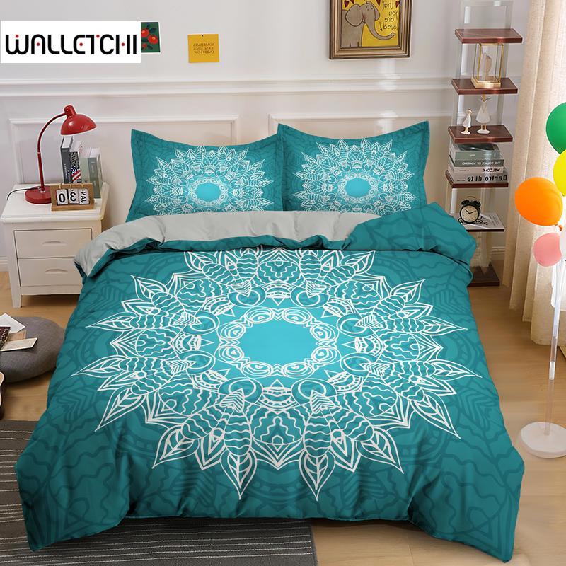 

Mandala Duvet Cover Set King Bedding Set Soft Comforter Cover With 1/2pcs Pillow Shams For Kids Adults Microfiber Quilt Cover EU single(135x200cm)