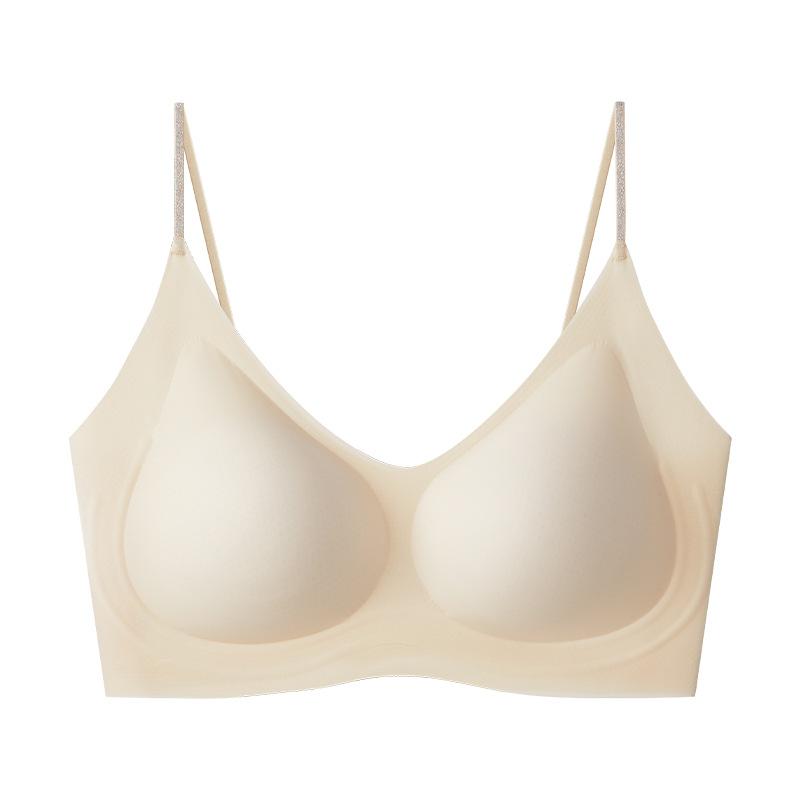Women Ultra Thin Cool Seamless Beauty Back Wireless Gather Push Up Breathable Large Size Bra