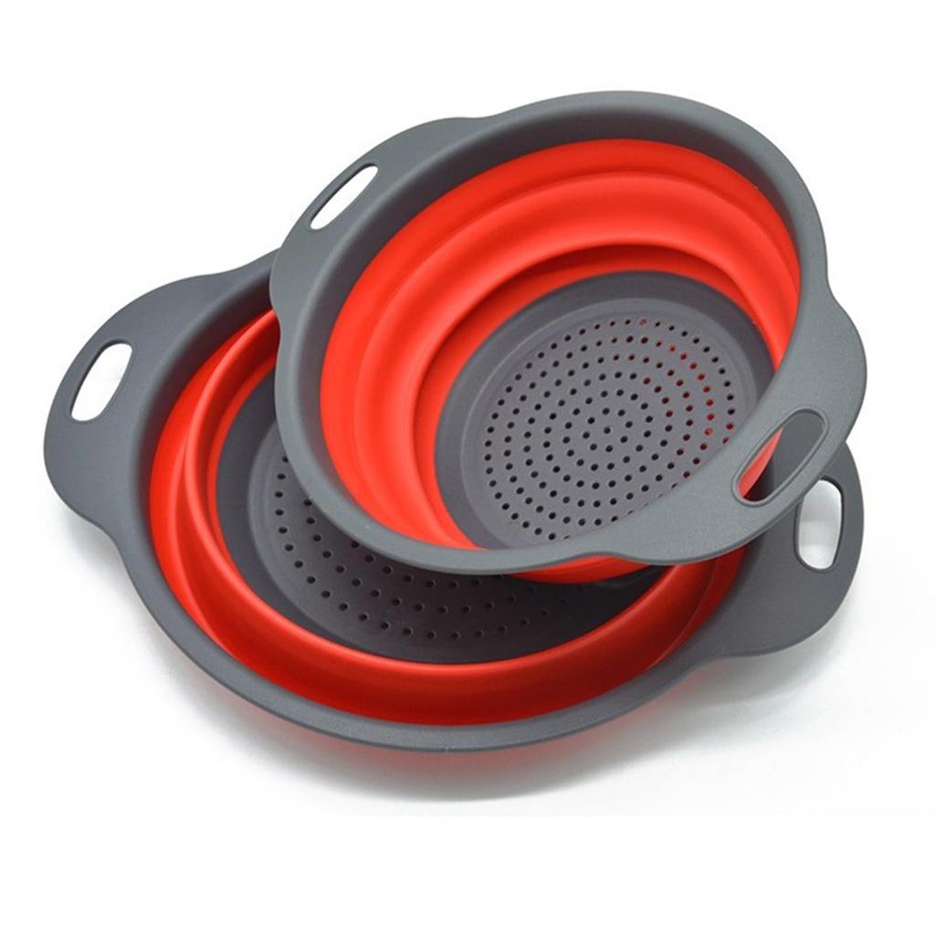 Collapsible Colander, Set of 2 Pcs Collapsible Strainer, Space-Saving Kitchen Strainer, Food-Grade  Folding Strainer Colander