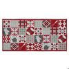 Tapis de cuisine - EDEN - 50 x 120 cm - Motif patchwork - Antidérapant - Rouge