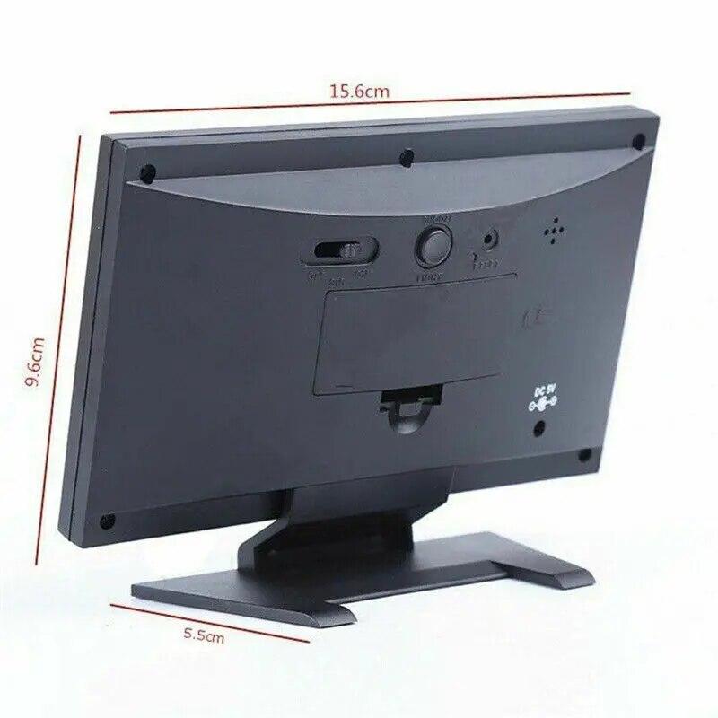 Pulpit cyfrowy budzik wyświetlacz LCD czas temperatura pogoda kalendarz data