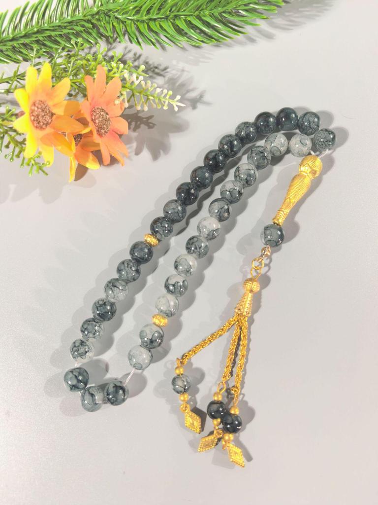 Złoty Chwost Hanadama Wielostylowy Szklany Różaniec Muzułmańskie Koraliki Modlitewne Tasbih