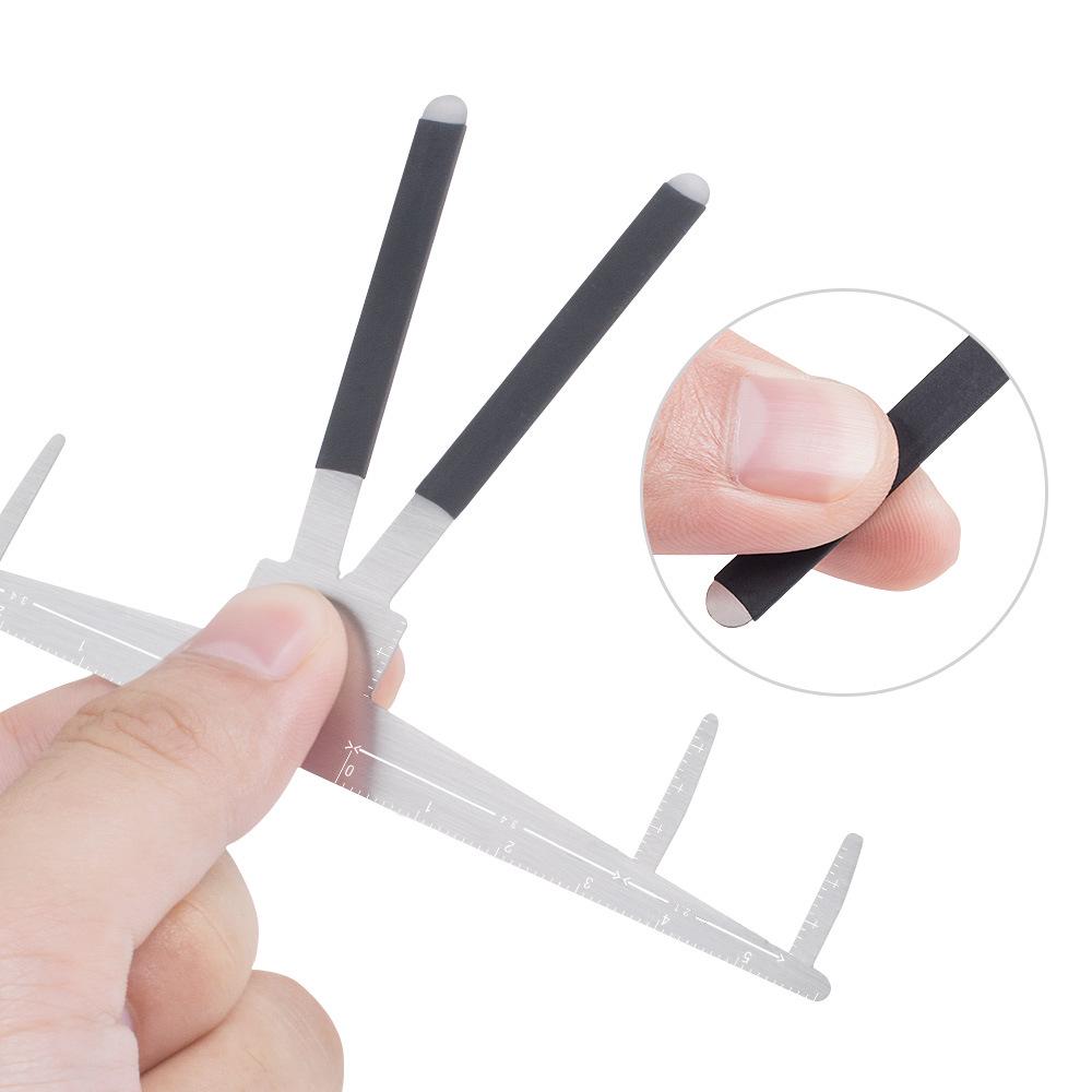 Second-Generation Stainless Steel Tattoo Eyebrow Ruler with Three-Point Positioning