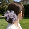 Broken Hair Fixer Tie Beads Decor Double Layer Mesh Women Organizer Rope Bun Half-Tied Hairstyles Ponytail Holder Accessory Soft
