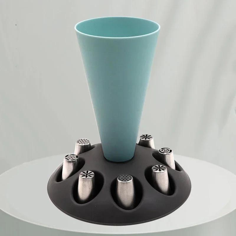 Piping Bag Nozzles Storage Rack Stand With 8 Slots Large Capacity Pastry Bag Mounting Holder Organizer Baking Accessories