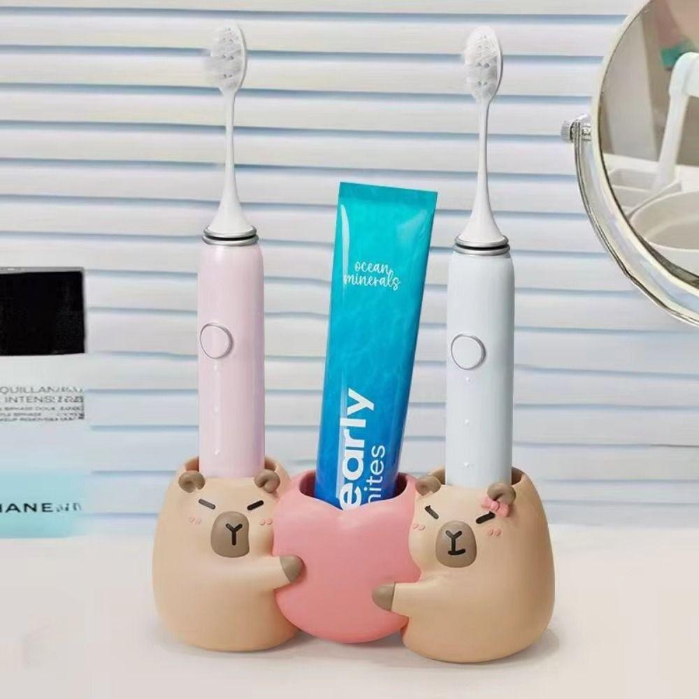 Drain Hole Capybara Toothbrush Holder Multi-functional Toothpaste Storage Shelf Office