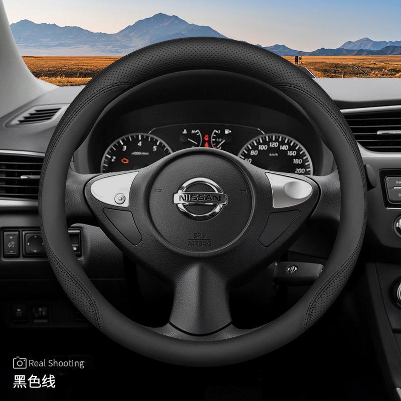 New Leather Car Steering Wheel Cover For Nissan Patrol Y63 Xtrail Kicks Qashqai Versa Sentra Altima Armada 2011-2026 Accessories