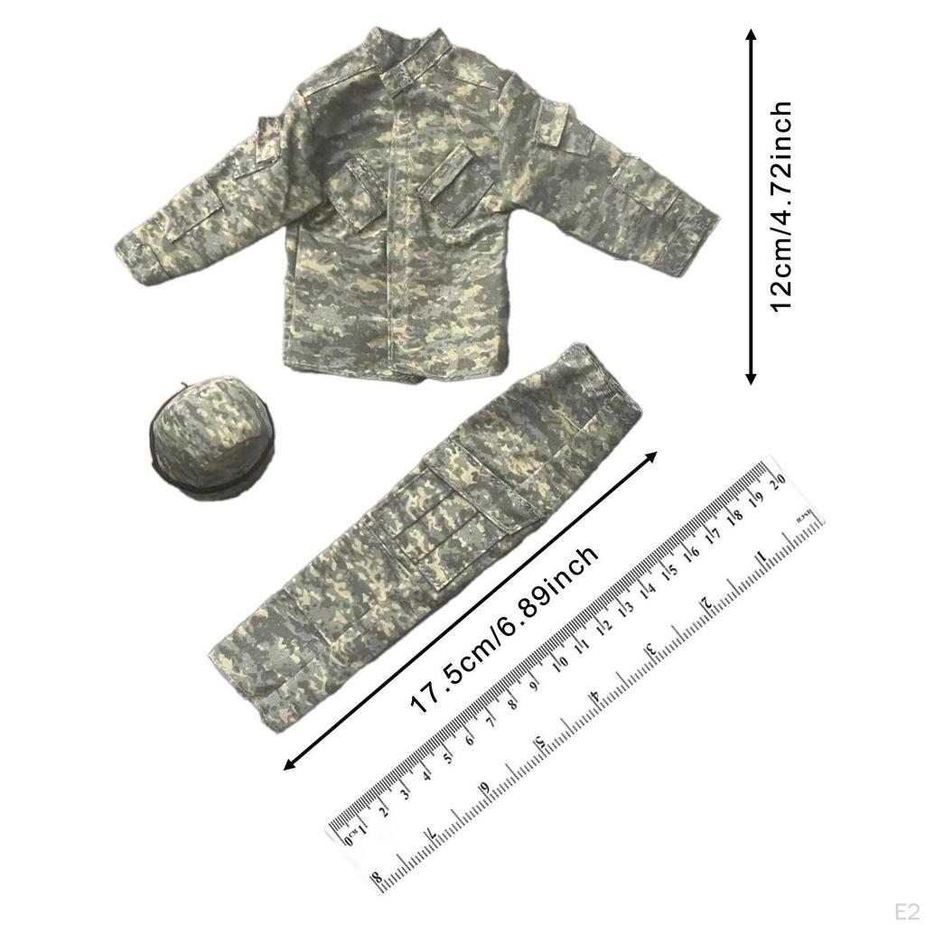 1/6 Scale Action Figure Clothes Doll Costume, Uniform Suit Men, Miniature Clothing Coat Pants Hat