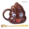 Creative Prank Ceramic Mugs,Personalized Coffee Cup with Spoon for Birthday Gifts,480ml Funny Poop Water Cup for Christmas Gift