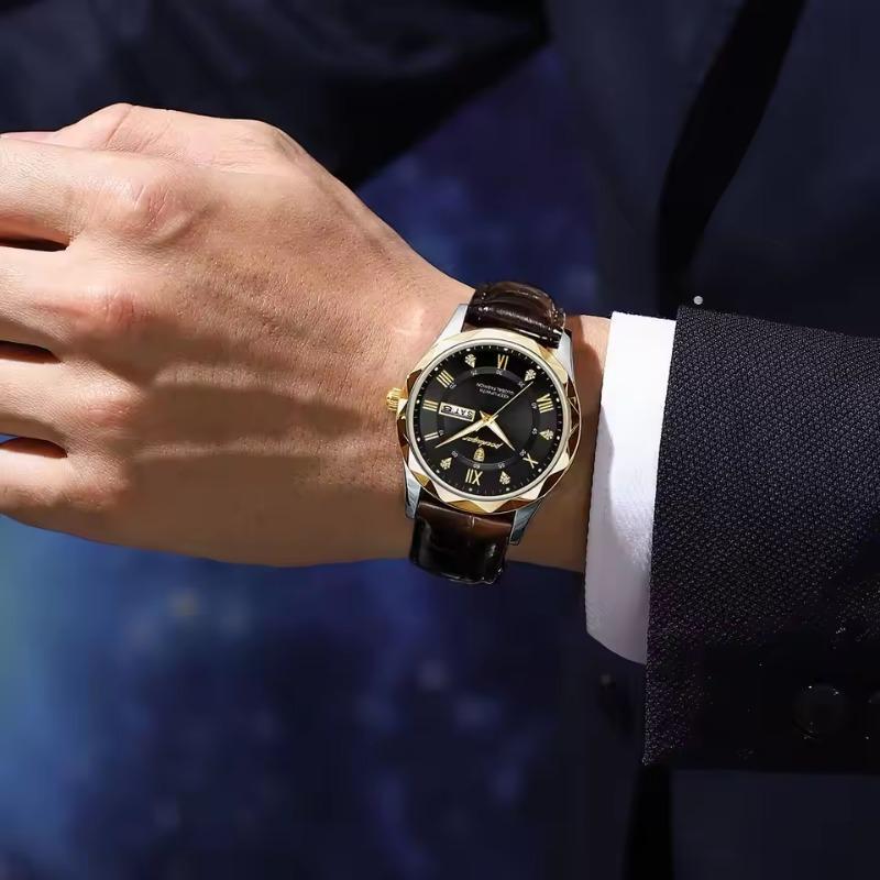 POEDAGAR New Fashionable Trendy Youth Leisure Simple Luxury Men's Watch Waterproof Luminous Calendar Quartz Watch