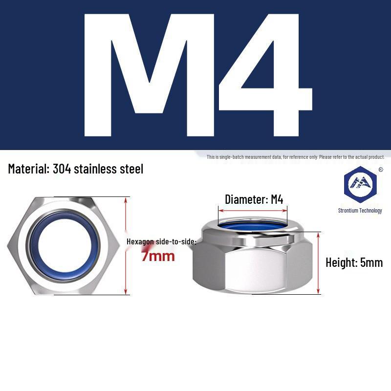 304 Stainless Steel Nylon-Insert Lock Nut DIN985