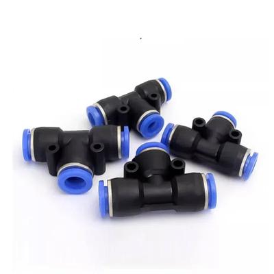 50/200PCS Raccords Pneumatiques en T à 3 voies PEG, 4mm 6mm 8mm 10mm 12mm Diamètre Extérieur Tube Flexible Raccord Rapide Air Gaz Push-In