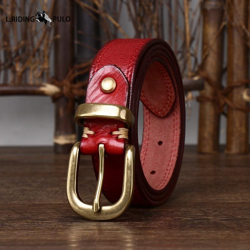 Belt Women Decorative Genuine Leather Belt Women Pin Buckle Pure Cowhide Retro Korean Style Fashion All-match