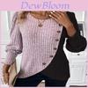 Tshirt For Women Pink Casual Long Sleeve Knit With Color Block And Button Detail