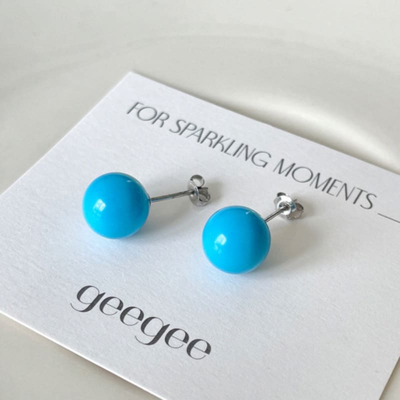 Geegee [silver925] Turquoise Gemstone Earring