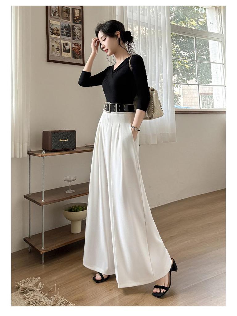2026 High-Waisted Draped Wide-Leg Suit Pants: Stylish, Elegant, Versatile, Slimming Pleated Design for Women – Perfect for Spring and Summer