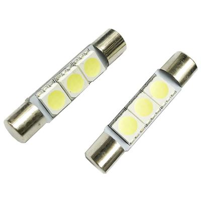2LOOP Set mit 2 T6.3 x 31mm LED 3 Chip SMD Make-up Spiegel Sonnenblende Innenraumleuchte - Reinweißes Licht